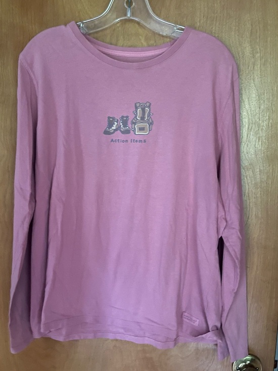 Life Is Good Tops - Life is Good Ladies Pink Long-Sleeve Graphic T